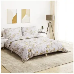 Comparateur de prix : vidaXL Ensemble de housse de couette blanc et marron 220x240 cm Coton