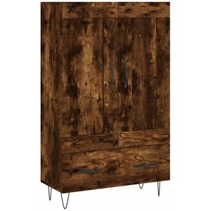 vidaXL Buffet haut chêne fumé 69,5x31x115 cm bois d'ingénierie pas cher