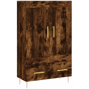 vidaXL Buffet haut chêne fumé 69,5x31x115 cm bois d'ingénierie pas cher