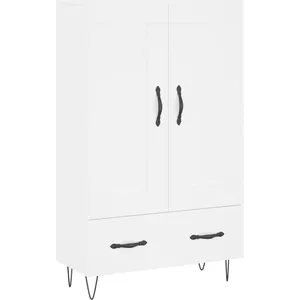 vidaXL Buffet haut blanc 69,5x31x115 cm bois d'ingénierie pas cher