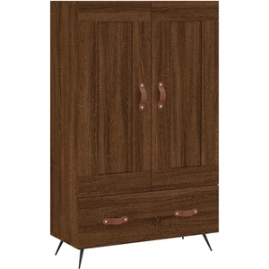 vidaXL Buffet haut chêne marron 69,5x31x115 cm bois d'ingénierie pas cher
