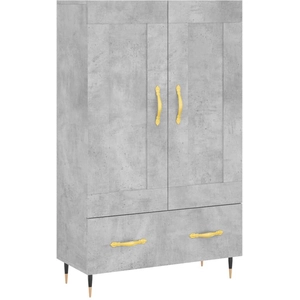 vidaXL Buffet haut gris béton 69,5x31x115 cm bois d'ingénierie pas cher