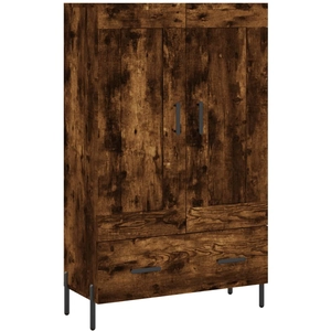 vidaXL Buffet haut chêne fumé 69,5x31x115 cm bois d'ingénierie pas cher