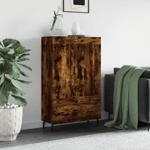 vidaXL Buffet haut chêne fumé 69,5x31x115 cm bois d'ingénierie pas cher