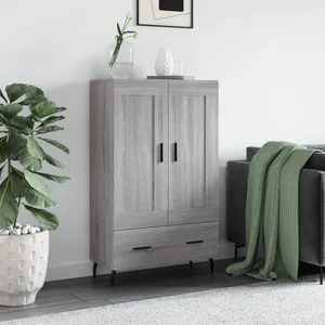 vidaXL Buffet haut sonoma gris 69,5x31x115 cm bois d'ingénierie pas cher