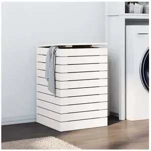 Comparateur de prix : vidaXL Panier à linge blanc 44x44x66 cm bois massif de pin