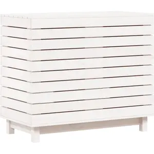 Comparateur de prix : vidaXL Panier à linge blanc 88,5x44x76 cm Bois massif de pin