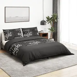 vidaXL Ensemble de housse de couette Noir 140x200 cm Coton pas cher