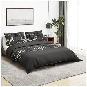 Comparateur de prix : vidaXL Ensemble de housse de couette Noir 220x240 cm Coton