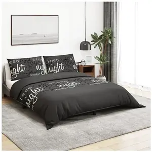 vidaXL Ensemble de housse de couette Noir 260x240 cm Coton pas cher