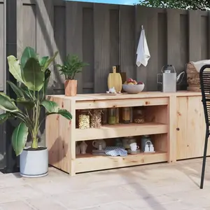 Comparateur de prix : vidaXL Armoire de cuisine d'extérieur 106x55x64 cm bois de pin massif