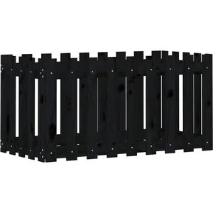vidaXL Lit surélevé de jardin design de clôture 100x50x50cm pin massif pas cher