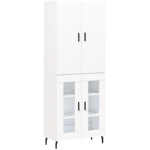 vidaXL Buffet haut Blanc 69,5x34x180 cm Bois d'ingénierie pas cher
