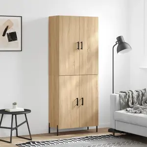 vidaXL Buffet haut Chêne sonoma 69,5x34x180 cm Bois d'ingénierie pas cher