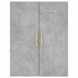 vidaXL Buffet haut Gris béton 69,5x34x180 cm Bois d'ingénierie pas cher