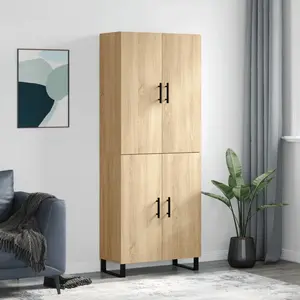 vidaXL Buffet haut Chêne sonoma 69,5x34x180 cm Bois d'ingénierie pas cher