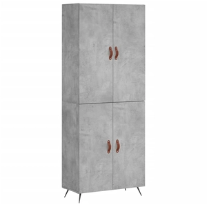 vidaXL Buffet haut Gris béton 69,5x34x180 cm Bois d'ingénierie pas cher