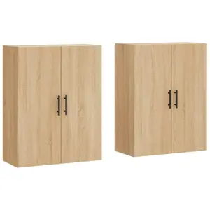 vidaXL Armoires murales 2 pcs chêne sonoma 69,5x34x90 cm pas cher