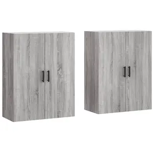 vidaXL Armoires murales 2 pcs sonoma gris 69,5x34x90 cm pas cher
