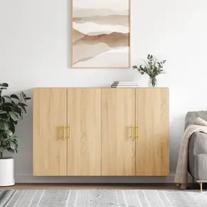 vidaXL Armoires murales 2 pcs chêne sonoma 69,5x34x90 cm pas cher