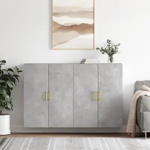 vidaXL Armoires murales 2 pcs gris béton 69,5x34x90 cm pas cher