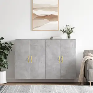 vidaXL Armoires murales 2 pcs gris béton 69,5x34x90 cm pas cher