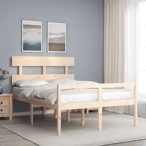 vidaXL vidaXL Lit pour personne âgée et tête de lit 120x200 cm bois massif pas cher