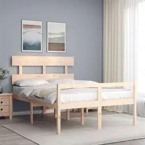 vidaXL Lit pour personne âgée sans matelas 140x190 cm bois massif pas cher