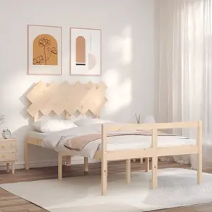 vidaXL vidaXL Lit pour personne âgée et tête de lit 120x200 cm bois massif pas cher