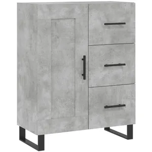 vidaXL Buffet haut Gris béton 69,5x34x180 cm Bois d'ingénierie pas cher
