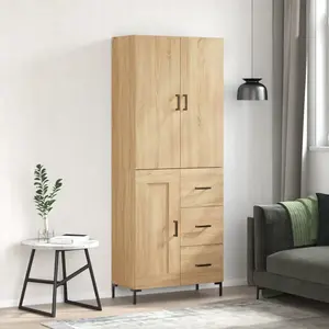 vidaXL Buffet haut Chêne sonoma 69,5x34x180 cm Bois d'ingénierie