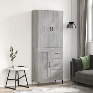 vidaXL Vidaxl Buffet Haut Sonoma Gris 69,5x34x180 Cm Bois D'ingénierie