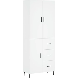 vidaXL Buffet haut Blanc 69,5x34x180 cm Bois d'ingénierie pas cher
