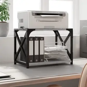 vidaXL Support d'imprimante à 2 niveaux Sonoma gris 44x26x31,5 cm pas cher