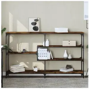 Comparateur de prix : vidaXL Table console chêne fumé 160x32x95 cm bois d'ingénierie