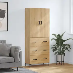 vidaXL Buffet haut Chêne sonoma 69,5x34x180 cm Bois d'ingénierie