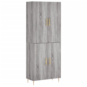 vidaXL Buffet haut Sonoma gris 69,5x34x180 cm Bois d'ingénierie pas cher