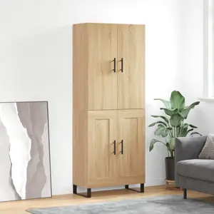 vidaXL Buffet haut Chêne sonoma 69,5x34x180 cm Bois d'ingénierie pas cher