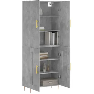 vidaXL Buffet haut Gris béton 69,5x34x180 cm Bois d'ingénierie pas cher