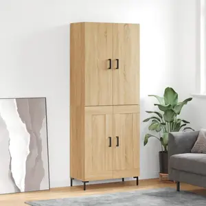 vidaXL Buffet haut Chêne sonoma 69,5x34x180 cm Bois d'ingénierie