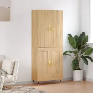 vidaXL Buffet haut Chêne sonoma 69,5x34x180 cm Bois d'ingénierie