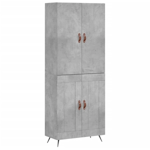 vidaXL Buffet haut Gris béton 69,5x34x180 cm Bois d'ingénierie pas cher