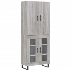 vidaXL Buffet haut Sonoma gris 69,5x34x180 cm Bois d'ingénierie pas cher
