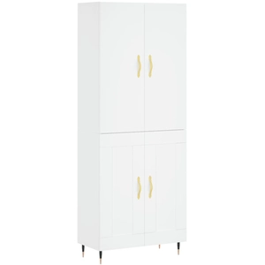 vidaXL Buffet haut Blanc 69,5x34x180 cm Bois d'ingénierie pas cher