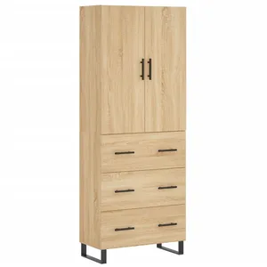 vidaXL Buffet haut Chêne sonoma 69,5x34x180 cm Bois d'ingénierie pas cher
