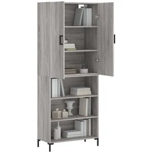 vidaXL Buffet haut Sonoma gris 69,5x34x180 cm Bois d'ingénierie pas cher