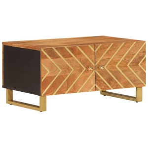 vidaXL Table basse marron et noir 80x50x40 cm bois de massif manguier pas cher