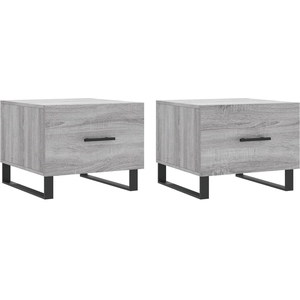 vidaXL Tables basses 2 pcs sonoma gris 50x50x40 cm bois d'ingénierie pas cher