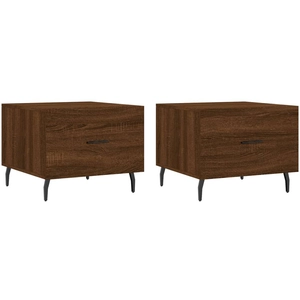 vidaXL Tables basses 2 pcs chêne marron 50x50x40 cm bois d'ingénierie pas cher