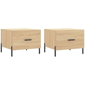 vidaXL Tables basses 2 pcs chêne sonoma 50x50x40 cm bois d'ingénierie pas cher
